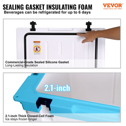 Insulated Portable Cooler, 65 qt, Holds 65 Cans, Ice Retention Hard Cooler with Heavy Duty Handle, Ice Chest Lunch Box for Camping, Beach, Picnic, Travel, Outdoor, Keeps Ice for up to 6 Days - Image 2