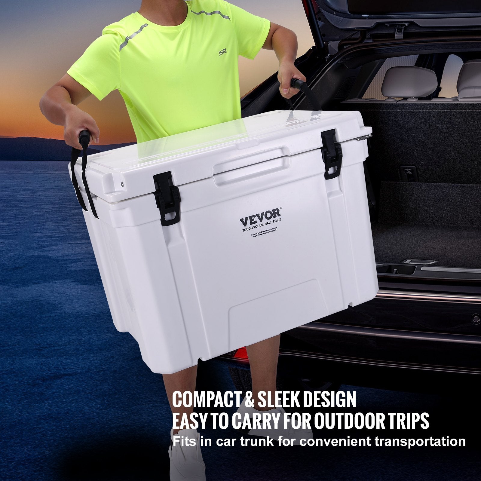 Insulated Portable Cooler, 65 qt, Holds 65 Cans, Ice Retention Hard Cooler with Heavy Duty Handle, Ice Chest Lunch Box for Camping, Beach, Picnic, Travel, Outdoor, Keeps Ice for up to 6 Days - Image 5