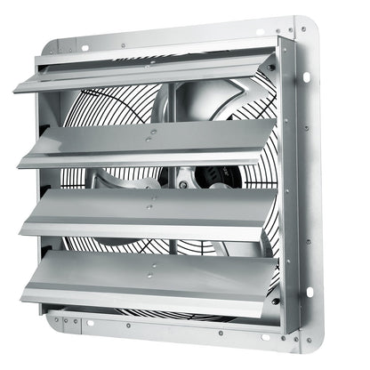 Shutter Exhaust Fan, 406 mm High-speed 1400RPM 1506 CFM, Aluminum Wall Mount Attic Fan with AC-motor, Ventilation and Cooling for Greenhouses, Garages, Sheds, Shops - Image 9