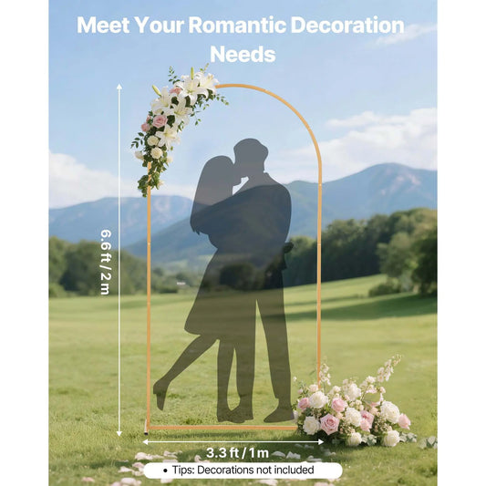 Arch Backdrop Stand, 2 x 1 m, Stable Structure, Easy Assembly, 1 Set Gold Metal Arch Backdrop Stand for Wedding, Birthday Party, Graduation, Holiday Celebration, and Ceremony Decoration - Image 2