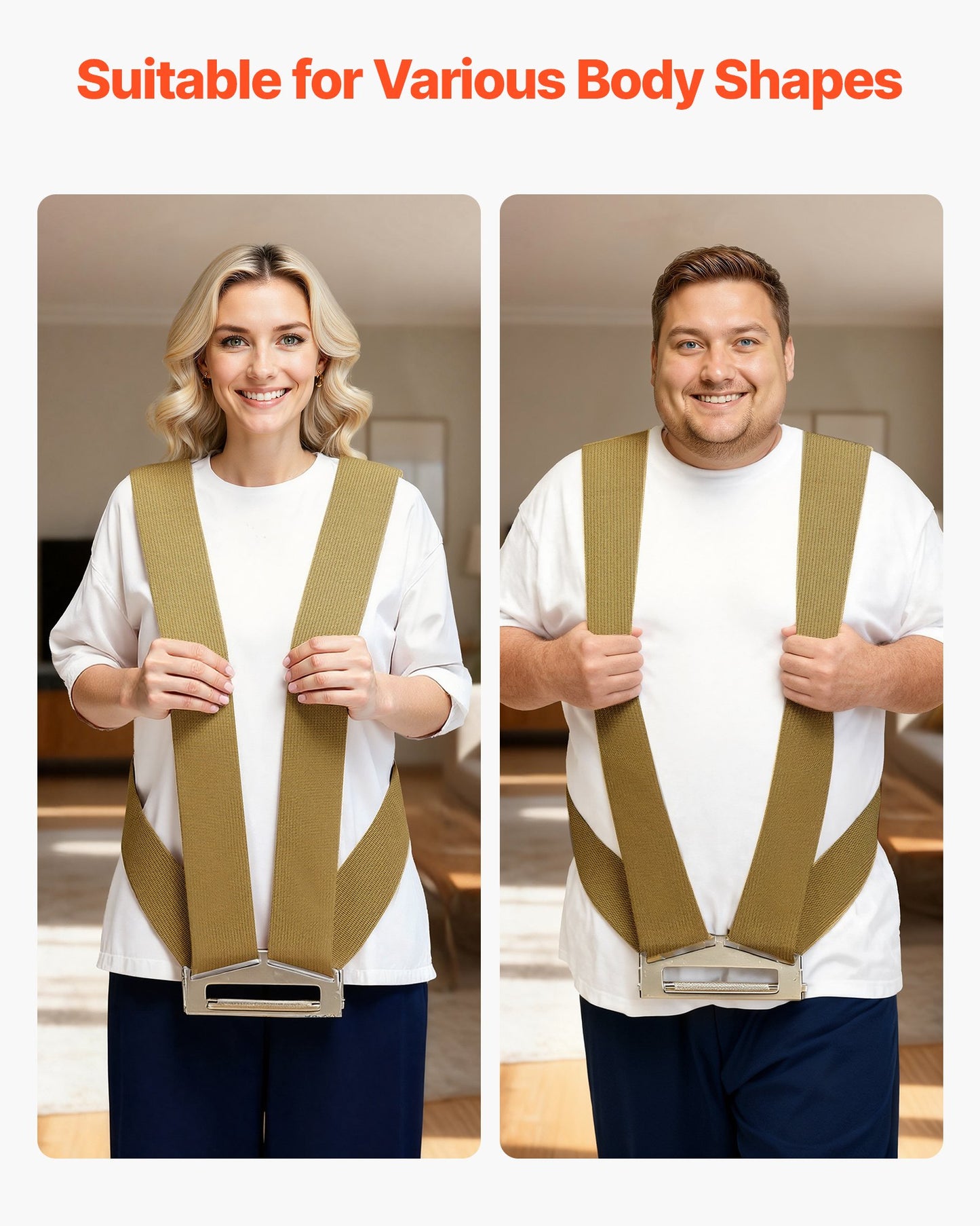 Moving Straps, Supports up to 453.6 kg, 2-Person Lifting and Moving System with 2 Harness Straps & 1 Load-bearing Strap, Adjustable Lifting Shoulder Straps Move Furniture Appliances Mattresses - Image 4