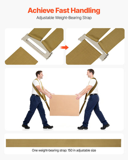 Moving Straps, Supports up to 453.6 kg, 2-Person Lifting and Moving System with 2 Harness Straps & 1 Load-bearing Strap, Adjustable Lifting Shoulder Straps Move Furniture Appliances Mattresses - Image 6