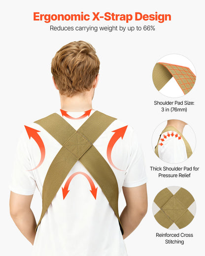 Moving Straps, 2-Person Lifting and Moving System with 2 Harness Straps, 1 Load-bearing Strap & 1 Handheld Strap, Adjustable Lifting Shoulder Straps Move Furniture Appliances Mattresses - Image 3