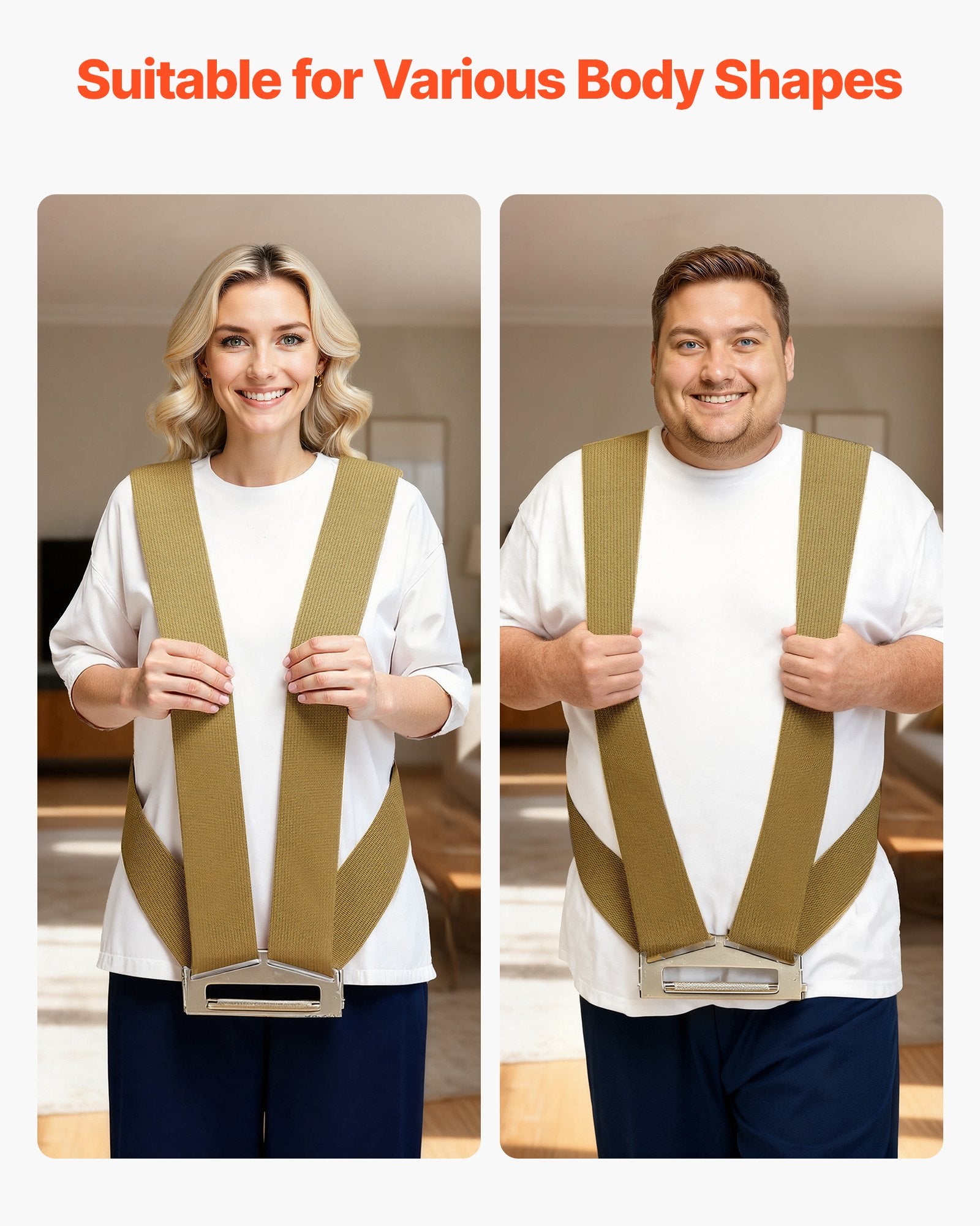 Moving Straps, 2-Person Lifting and Moving System with 2 Harness Straps, 1 Load-bearing Strap & 1 Handheld Strap, Adjustable Lifting Shoulder Straps Move Furniture Appliances Mattresses - Image 4