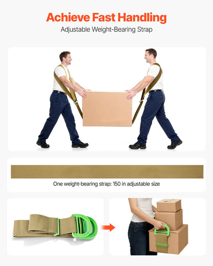 Moving Straps, 2-Person Lifting and Moving System with 2 Harness Straps, 1 Load-bearing Strap & 1 Handheld Strap, Adjustable Lifting Shoulder Straps Move Furniture Appliances Mattresses - Image 6
