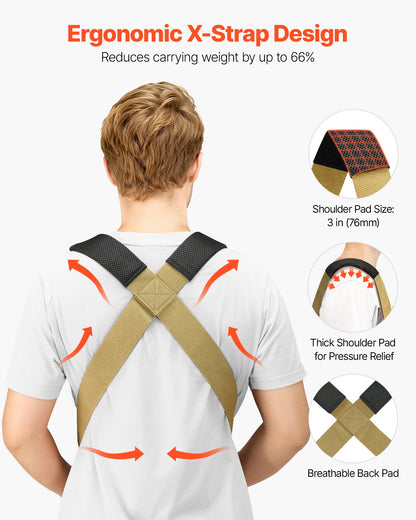Moving Straps, 2-Person Lifting and Moving System with 2 Harness Straps, 2 Load-bearing Straps & 1 Handheld Strap, Adjustable Lifting Shoulder Straps Move Furniture Appliances Mattresses - Image 3