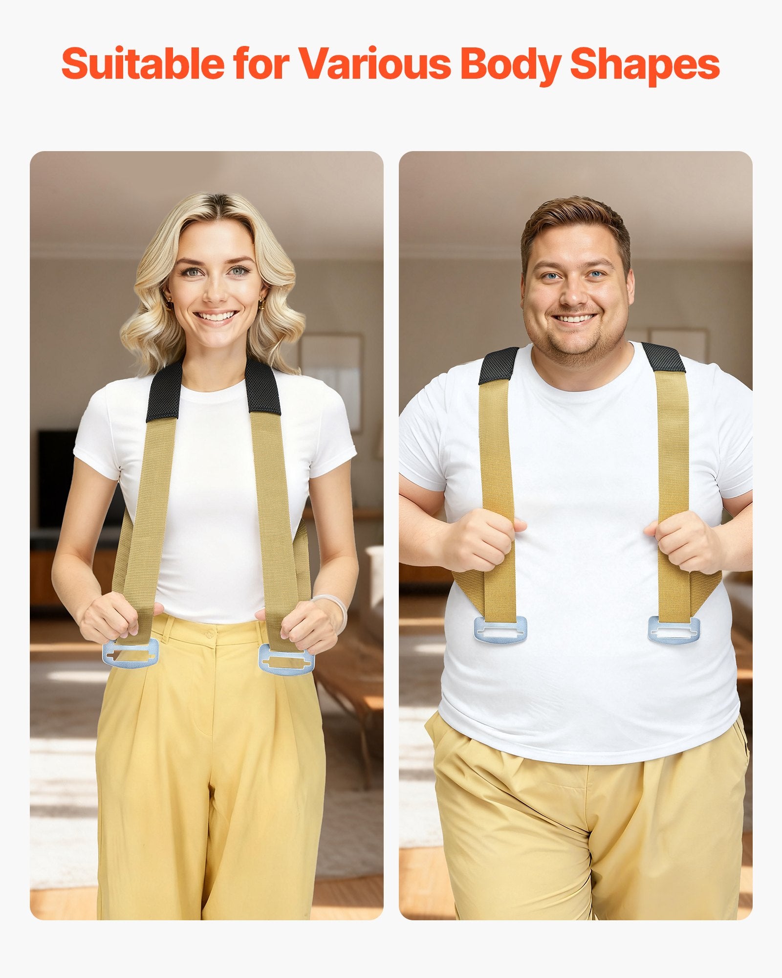 Moving Straps, 2-Person Lifting and Moving System with 2 Harness Straps, 2 Load-bearing Straps & 1 Handheld Strap, Adjustable Lifting Shoulder Straps Move Furniture Appliances Mattresses - Image 4