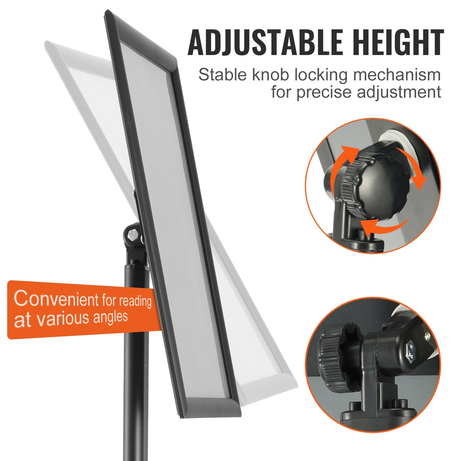 Pedestal Sign Holder Adjustable Poster Stand 11 x 17 Inch Metal Base - Image 3