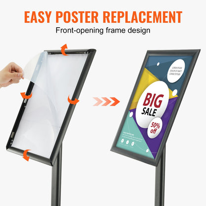 Pedestal Sign Holder Adjustable Poster Stand 11 x 17 Inch Metal Base - Image 6