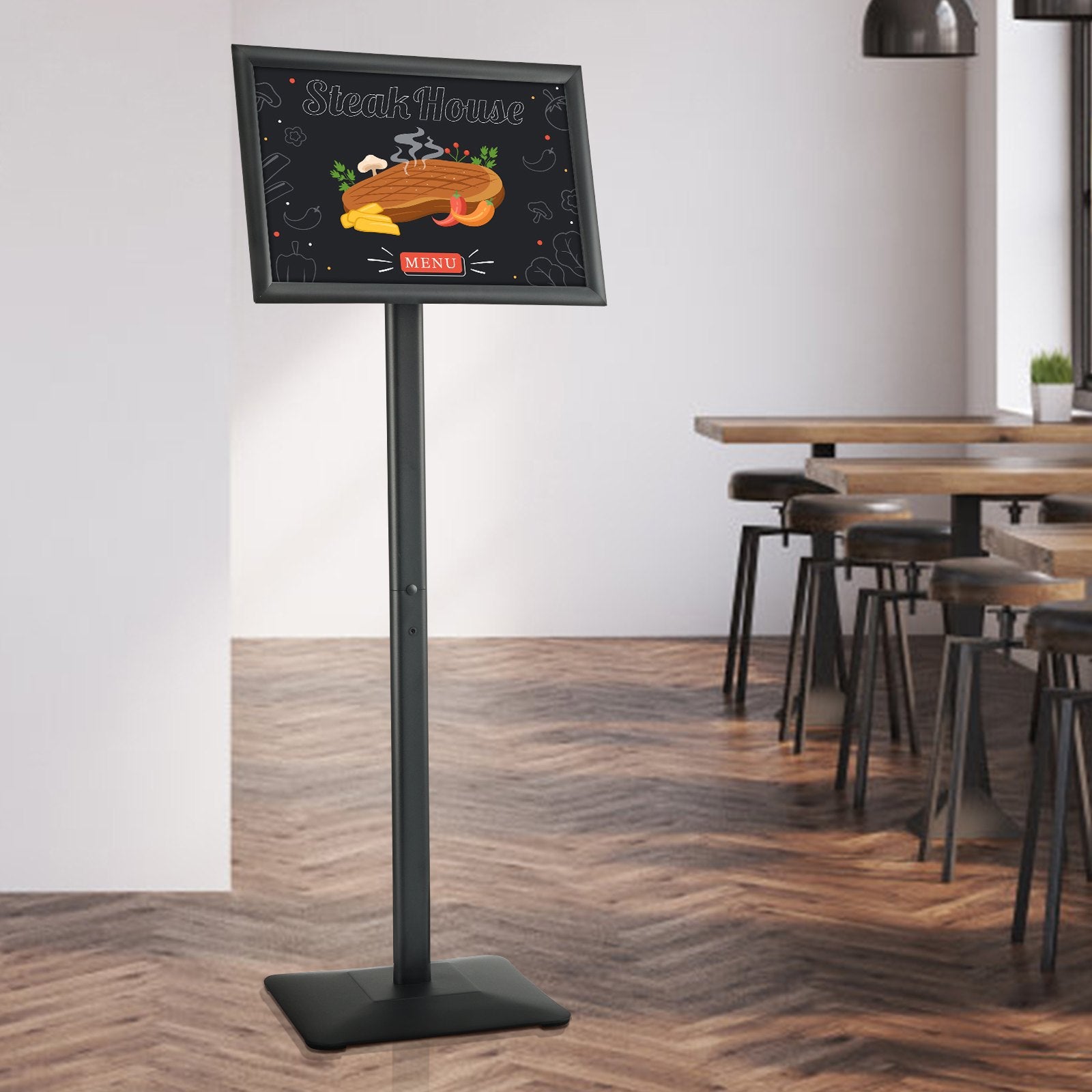 Pedestal Sign Holder Adjustable Poster Stand 11 x 17 Inch Metal Base - Image 8