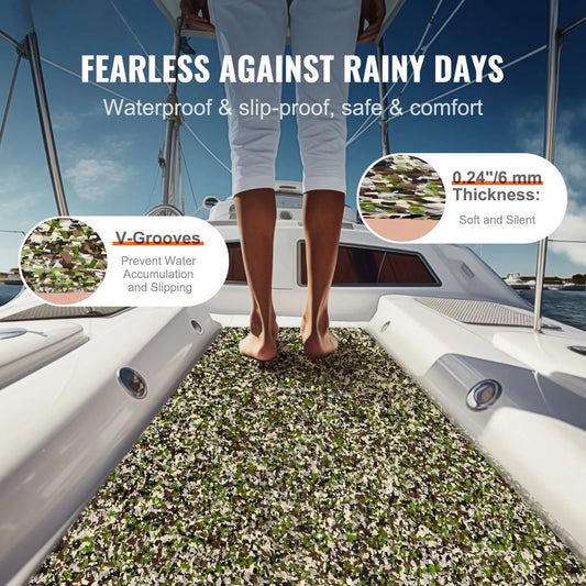 Boat Flooring, EVA Foam Boat Decking 94.5" x 35.4", Non-Slip Self-Adhesive Flooring, 23.2 sq.ft Marine Carpet for Boats, Yacht, Pontoon, Kayak Decking - Image 2