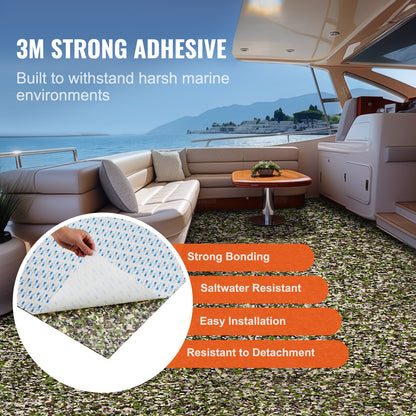 Boat Flooring, EVA Foam Boat Decking 94.5" x 35.4", Non-Slip Self-Adhesive Flooring, 23.2 sq.ft Marine Carpet for Boats, Yacht, Pontoon, Kayak Decking - Image 3