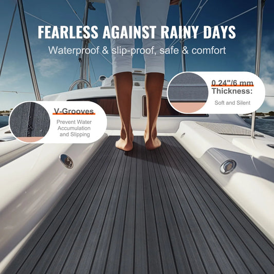 Boat Flooring, EVA Foam Boat Decking 94.5" x 23.6", Non-Slip Self-Adhesive Flooring, 15.5 sq.ft Marine Carpet for Boats, Yacht, Pontoon, Kayak Decking - Image 2
