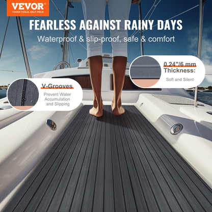 Boat Flooring, EVA Foam Boat Decking 94.5" x 23.6", Non-Slip Self-Adhesive Flooring, 15.5 sq.ft Marine Carpet for Boats, Yacht, Pontoon, Kayak Decking - Image 2