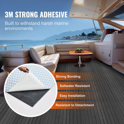 Boat Flooring, EVA Foam Boat Decking 94.5" x 23.6", Non-Slip Self-Adhesive Flooring, 15.5 sq.ft Marine Carpet for Boats, Yacht, Pontoon, Kayak Decking - Image 3
