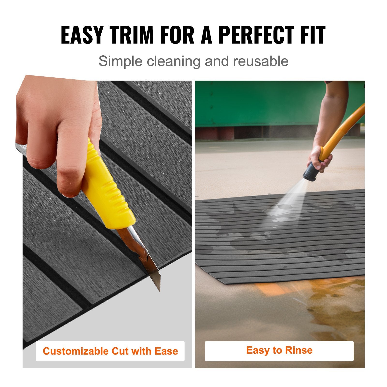 Boat Flooring, EVA Foam Boat Decking 94.5" x 23.6", Non-Slip Self-Adhesive Flooring, 15.5 sq.ft Marine Carpet for Boats, Yacht, Pontoon, Kayak Decking - Image 5