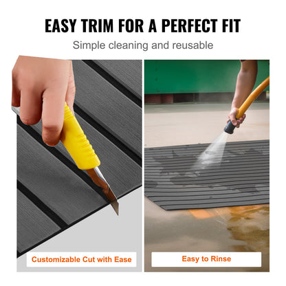 Boat Flooring, EVA Foam Boat Decking 94.5" x 23.6", Non-Slip Self-Adhesive Flooring, 15.5 sq.ft Marine Carpet for Boats, Yacht, Pontoon, Kayak Decking - Image 5