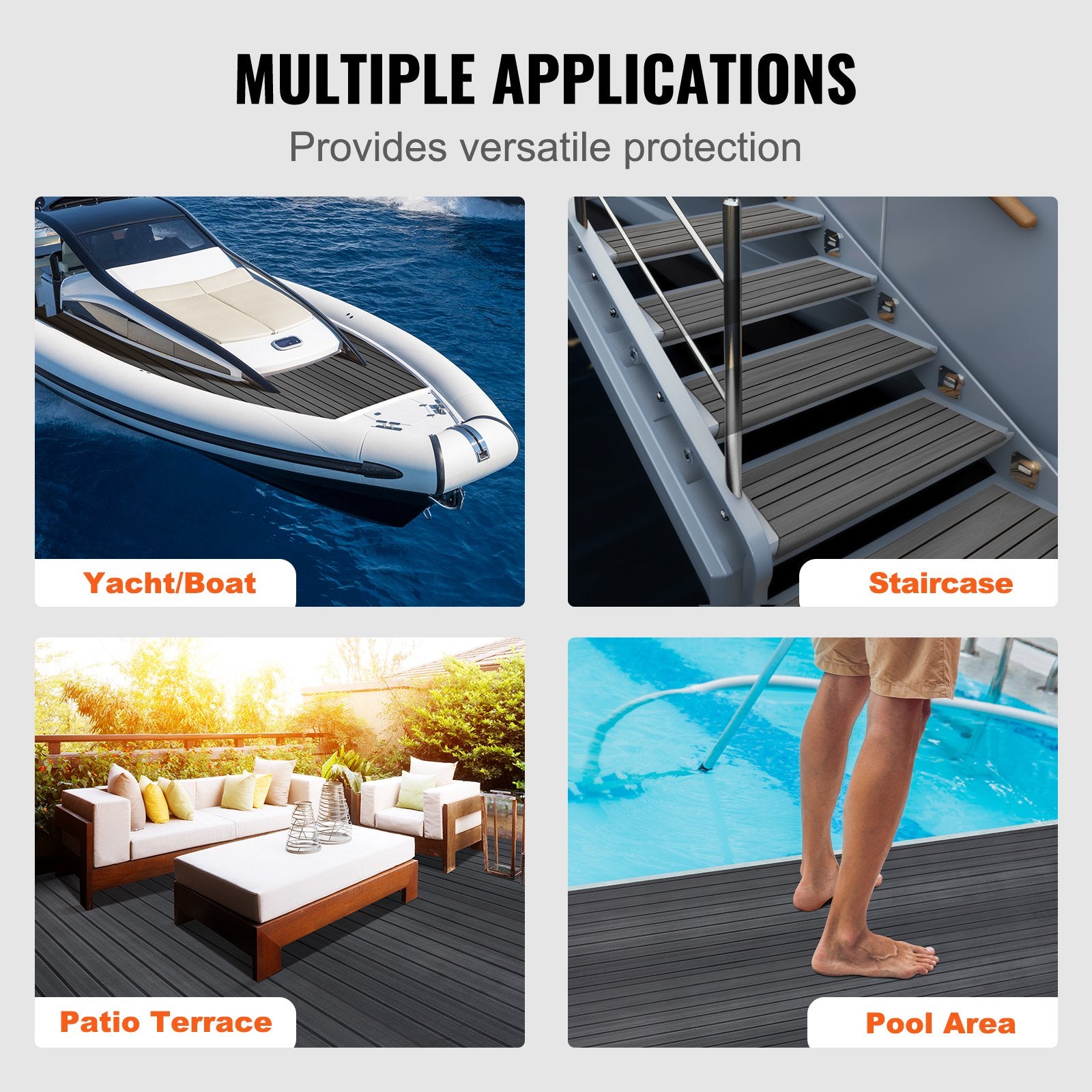 Boat Flooring, EVA Foam Boat Decking 94.5" x 23.6", Non-Slip Self-Adhesive Flooring, 15.5 sq.ft Marine Carpet for Boats, Yacht, Pontoon, Kayak Decking - Image 6