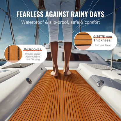 Boat Flooring, EVA Foam Boat Decking 94.5" x 46", Non-Slip Self-Adhesive Flooring, 29.9 sq.ft Marine Carpet for Boats, Yacht, Pontoon, Kayak Decking - Image 2