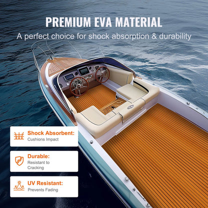 Boat Flooring, EVA Foam Boat Decking 94.5" x 46", Non-Slip Self-Adhesive Flooring, 29.9 sq.ft Marine Carpet for Boats, Yacht, Pontoon, Kayak Decking - Image 4