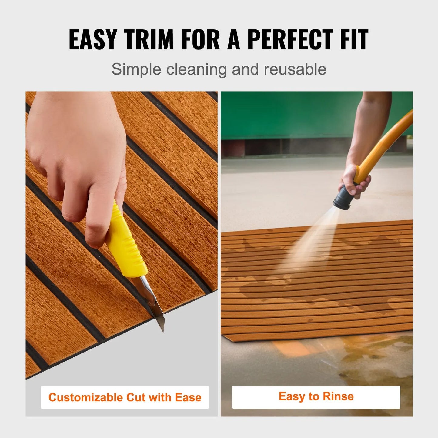 Boat Flooring, EVA Foam Boat Decking 94.5" x 46", Non-Slip Self-Adhesive Flooring, 29.9 sq.ft Marine Carpet for Boats, Yacht, Pontoon, Kayak Decking - Image 5