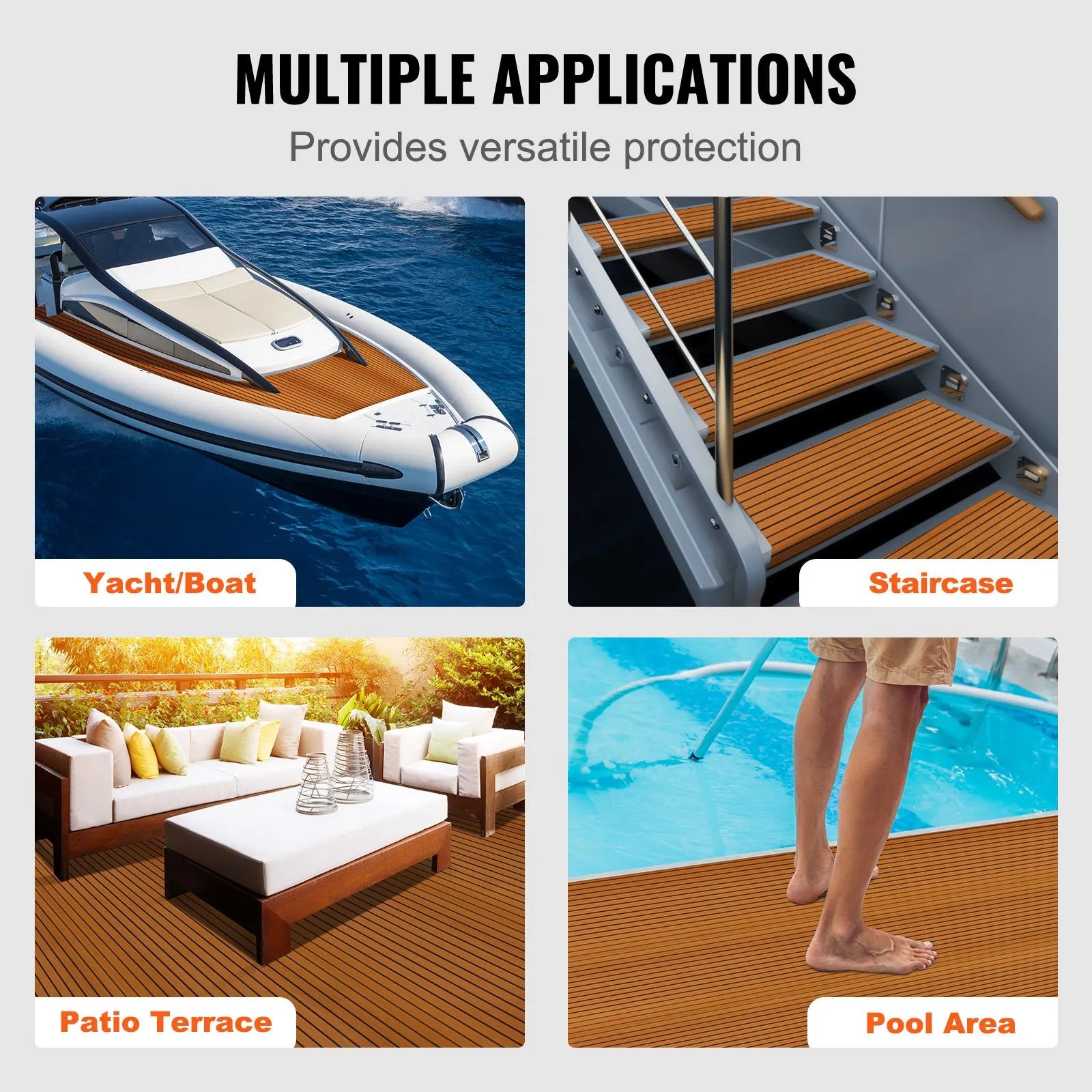 Boat Flooring, EVA Foam Boat Decking 94.5" x 46", Non-Slip Self-Adhesive Flooring, 29.9 sq.ft Marine Carpet for Boats, Yacht, Pontoon, Kayak Decking - Image 6