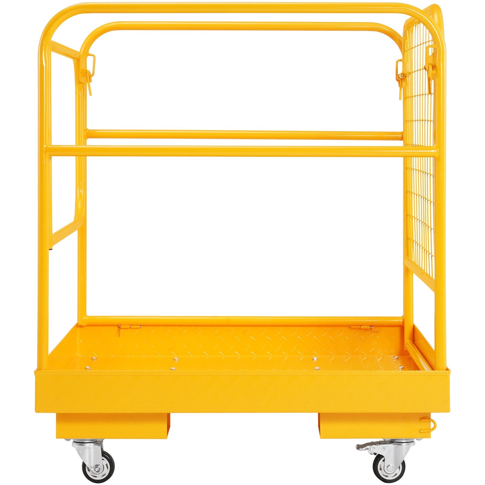 Forklift Safety Cage, 544 kg Load Capacity, 92 x 92 cm Folding Forklift Work Platform with Lockable Swivel Wheels, Drain Hole, and Device Chain, Holds 1 to 2 Adults, Perfect for Aerial Work - Image 9