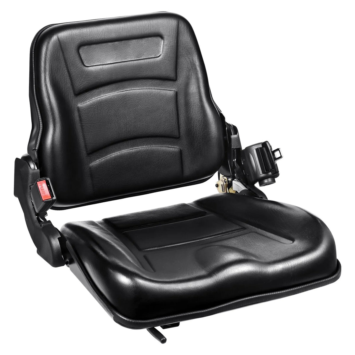Universal Forklift Seat, Fold Down Tractor Seat with Adjustable Angle Back, Micro Switch and Retractable Seatbelt, 16-34 cm Slot Forklift Seat for Tractor Loader Excavator - Image 9