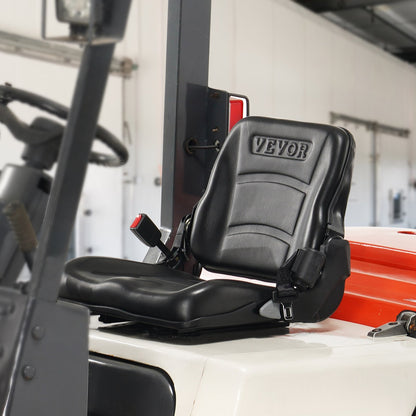 Universal Forklift Seat, Fold Down Tractor Seat with Adjustable Angle Back, Micro Switch and Retractable Seatbelt, 16-34 cm Slot Forklift Seat for Tractor Loader Excavator - Image 8