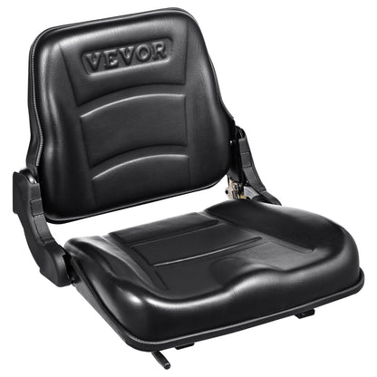Universal Forklift Seat, Fold Down Tractor Seat with Adjustable Angle Back and Micro Switch, 16-34 cm Extended Slot Comfortable Forklift Seat for Tractor Loader Excavator