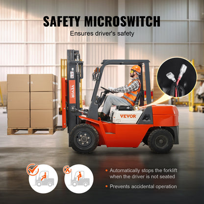 Universal Forklift Seat, Fold Down Tractor Seat with Adjustable Angle Back and Micro Switch, 16-34 cm Extended Slot Comfortable Forklift Seat for Tractor Loader Excavator - Image 4