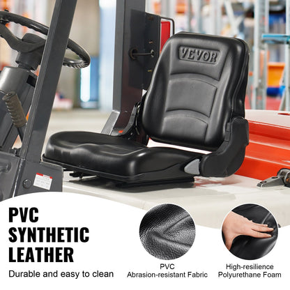 Universal Forklift Seat, Fold Down Tractor Seat with Adjustable Angle Back and Micro Switch, 16-34 cm Extended Slot Comfortable Forklift Seat for Tractor Loader Excavator - Image 5