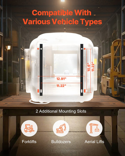 Universal Forklift Seat, Tractor Suspension Seat with Adjustable Back, Armrest, Headrest & Safety Belt, Secure Fold Down Tractor Seat with Micro Switch, Lawnmower Seat for Skid Loader Bulldozer - Image 2
