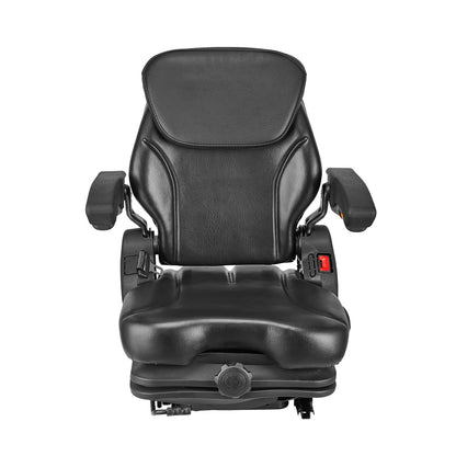 Universal Forklift Seat, Tractor Suspension Seat with Adjustable Back, Armrest, Headrest & Safety Belt, Secure Fold Down Tractor Seat with Micro Switch, Lawnmower Seat for Skid Loader Bulldozer - Image 9