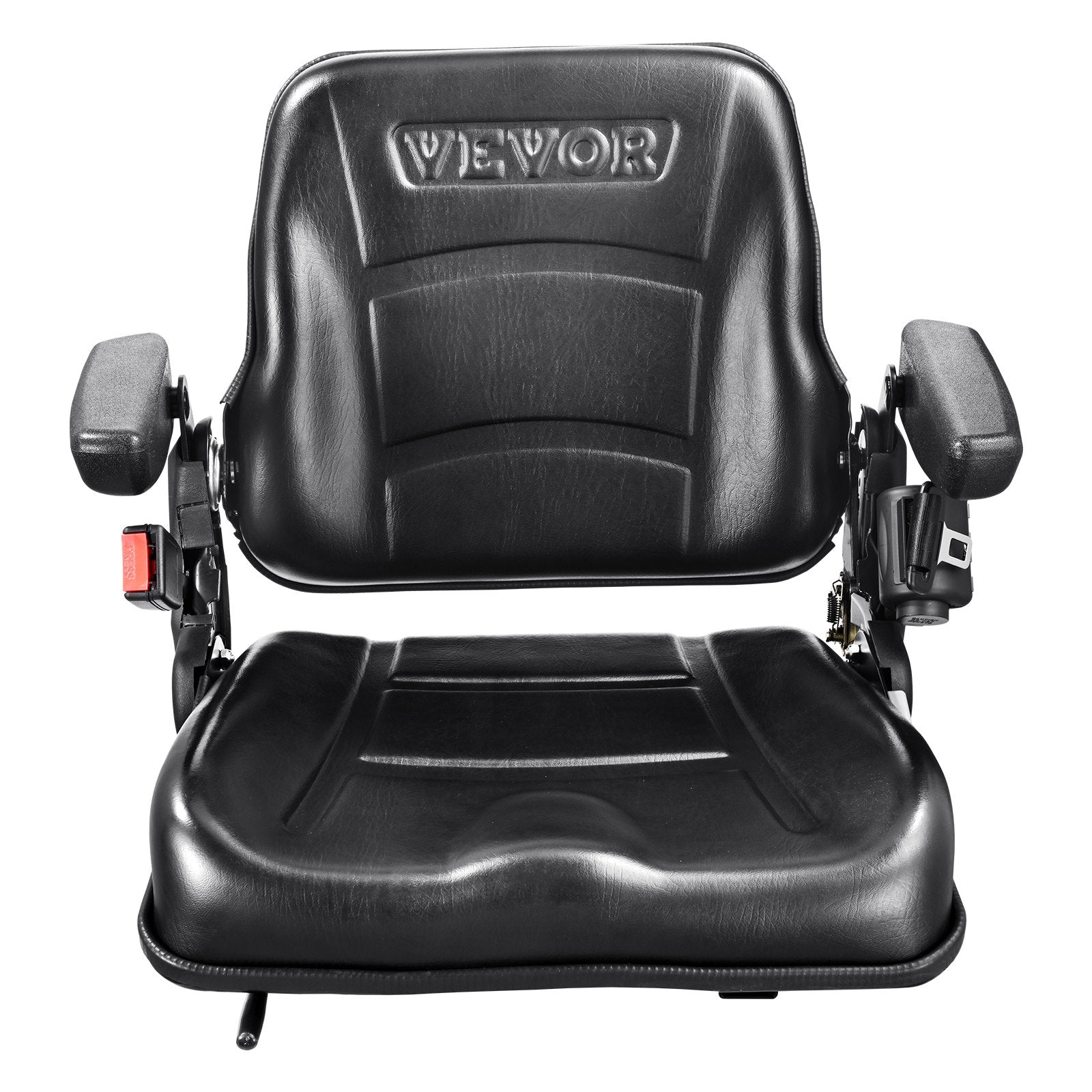 Universal Forklift Seat, Fold Down Tractor Seat with Adjustable Angle Back, Micro Switch, Seatbelt and Armrests, 16-34 cm Slot Tractor Seat for Tractor Loader Excavator - Image 9
