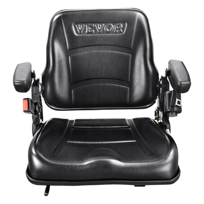 Universal Forklift Seat, Fold Down Tractor Seat with Adjustable Angle Back, Micro Switch, Seatbelt and Armrests, 16-34 cm Slot Tractor Seat for Tractor Loader Excavator - Image 9