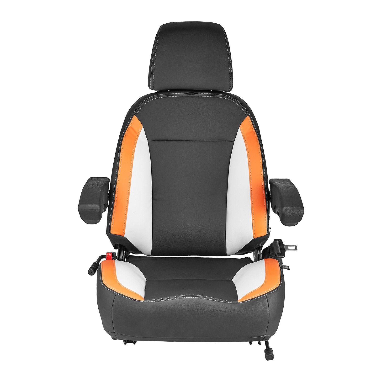 Forklift Seat Mower Tractor Seat Adjustable Back Seatbelt & Headrest - Image 9