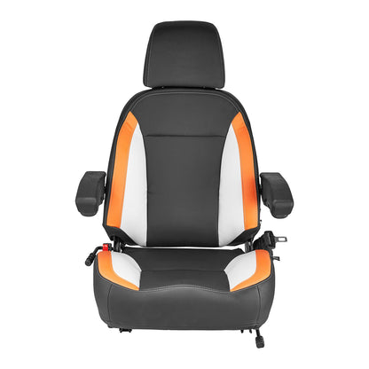 Forklift Seat Mower Tractor Seat Adjustable Back Seatbelt & Headrest - Image 9
