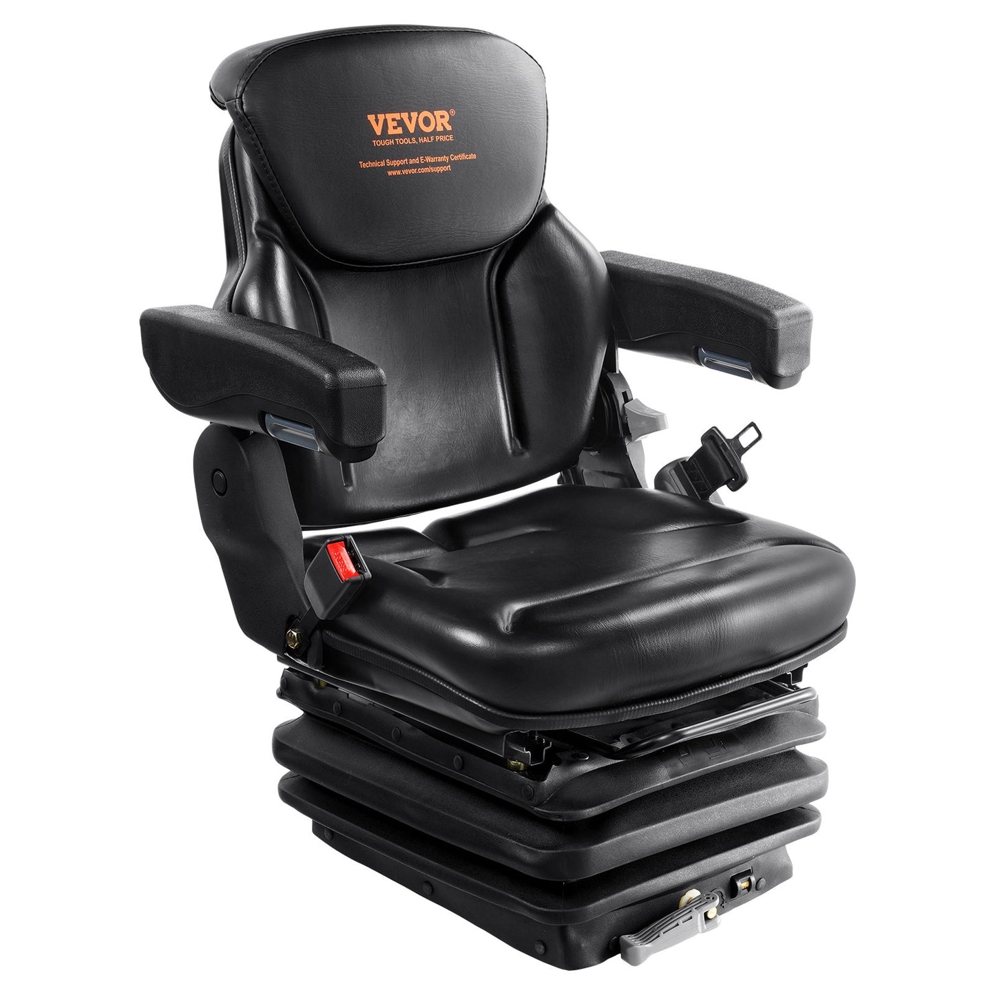 Universal Forklift Seat Adjustable Tractor Seat with Seatbelt Armrests