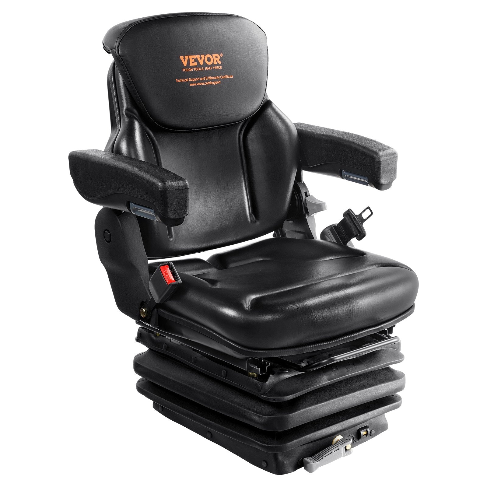 Universal Forklift Seat Adjustable Tractor Seat with Seatbelt Armrests