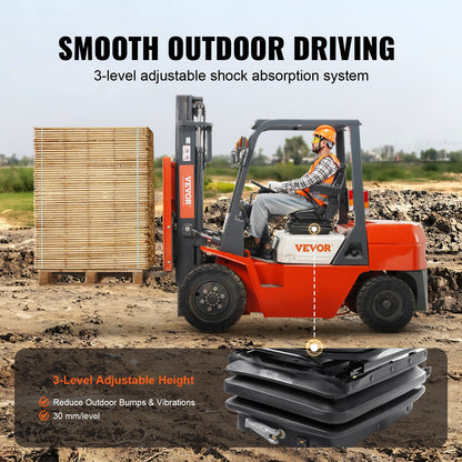 Universal Forklift Seat Adjustable Tractor Seat with Seatbelt Armrests - Image 3