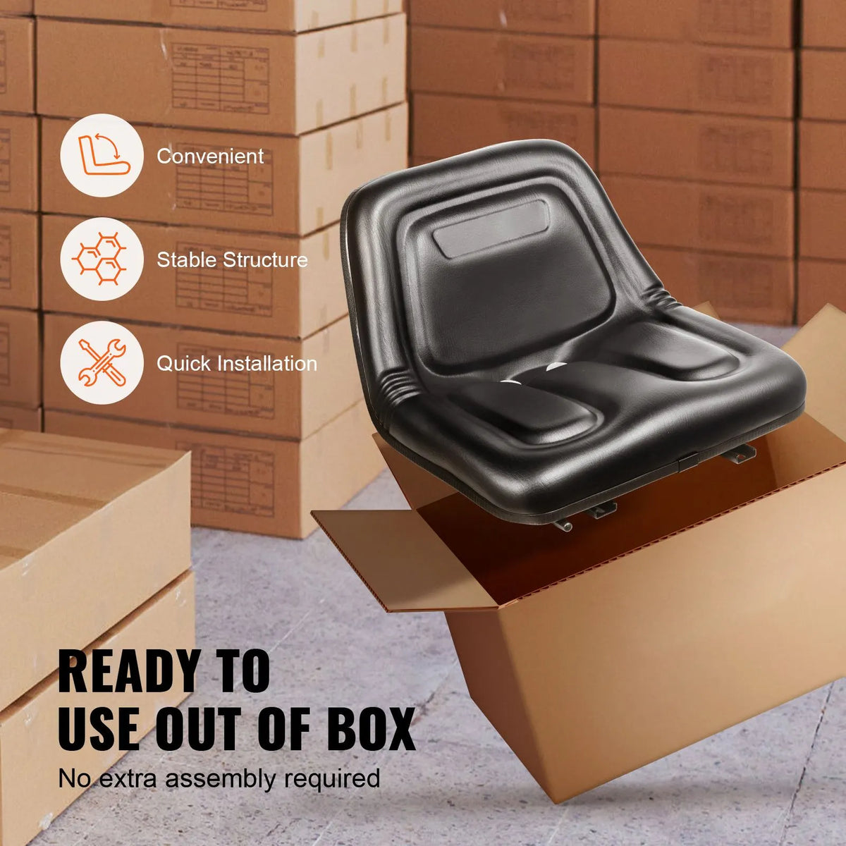 Universal Tracor Seat, Lawn Mower Seat with Micro Switch and Drainage Holes, 16-34 cm Extended Slot Tractor Seat for Tractor Loader Excavator - Image 6