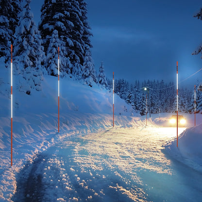 Driveway Markers, 100PCS 121.5cm, 0.78cm Diameter, Orange Fiberglass Poles Snow Stakes with Reflective Tape, 30cm Steel Drill Bit & Protection Gloves for Parking Lots, Walkways Easy Visibility - Image 8