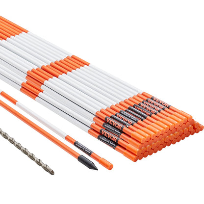 Driveway Markers, 50 PCS 121.5 cm, 0.78 cm Diameter Orange Fiberglass Poles Snow Stakes with Reflective Tape, 30 cm Steel Drill Bit & Protection Gloves for Parking Lots, Walkways Easy Visibility - Image 9