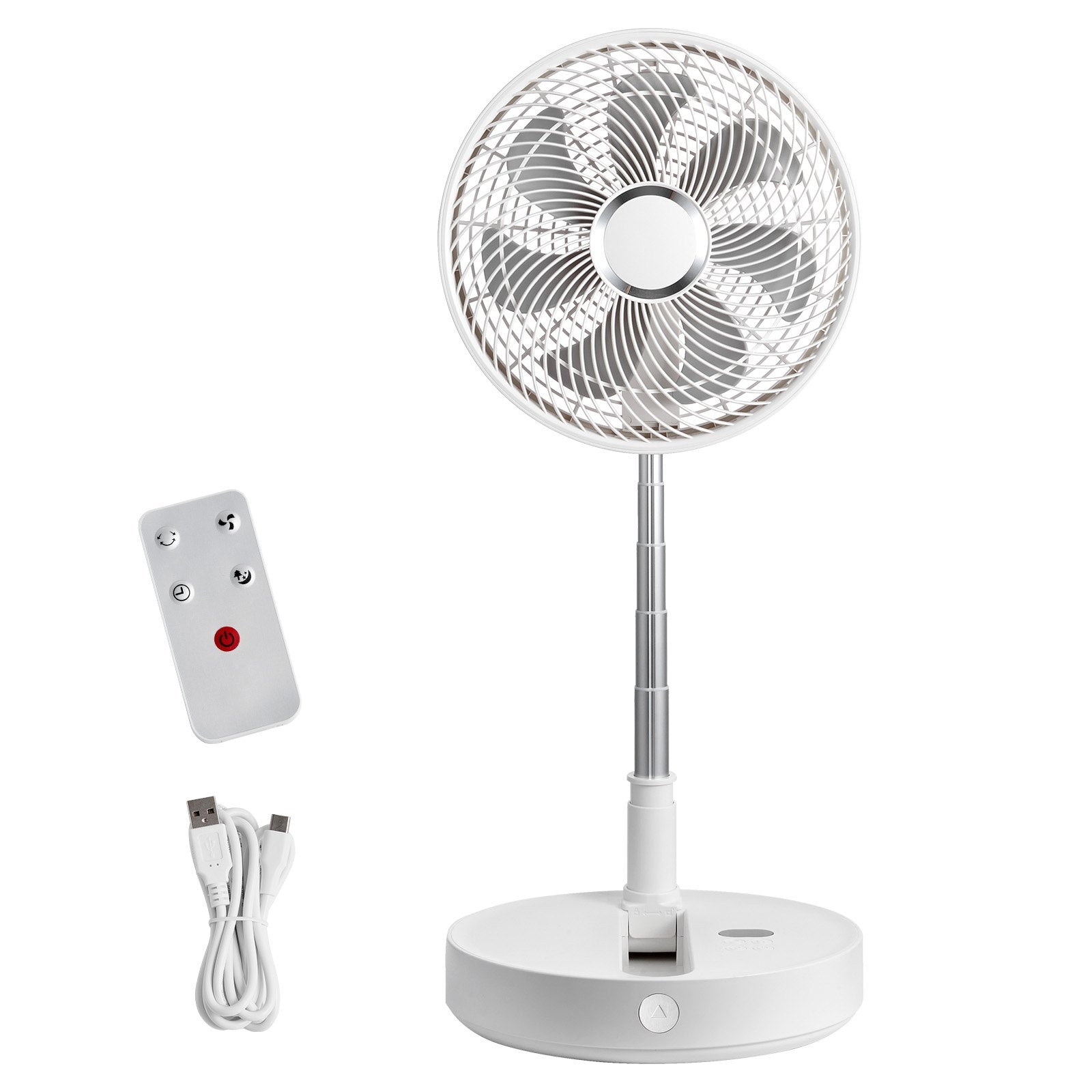 12 Inch Foldable Oscillating Standing Fan with Remote Control, 4 Speed Adjustable Portable Desk Quiet Fan, 7200mah Rechargeable USB Small Fan, Folded Rotating Floor Fan for Bedroom Office Travel - Image 9