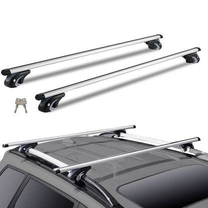 Roof Rack Cross Bars, Aluminum Roof Rack Crossbars, Fit Raised Side Rail with Gap, 90 kg Load Capacity, Adjustable Crossbars with Locks, for SUVs, Sedans, and Vans