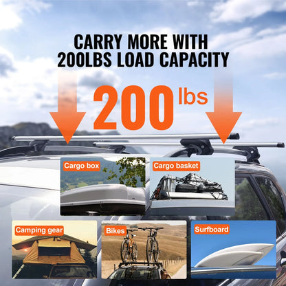 Roof Rack Cross Bars, Aluminum Roof Rack Crossbars, Fit Raised Side Rail with Gap, 90 kg Load Capacity, Adjustable Crossbars with Locks, for SUVs, Sedans, and Vans - Image 4