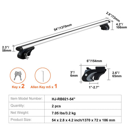 Roof Rack Cross Bars, Aluminum Roof Rack Crossbars, Fit Raised Side Rail with Gap, 90 kg Load Capacity, Adjustable Crossbars with Locks, for SUVs, Sedans, and Vans - Image 7