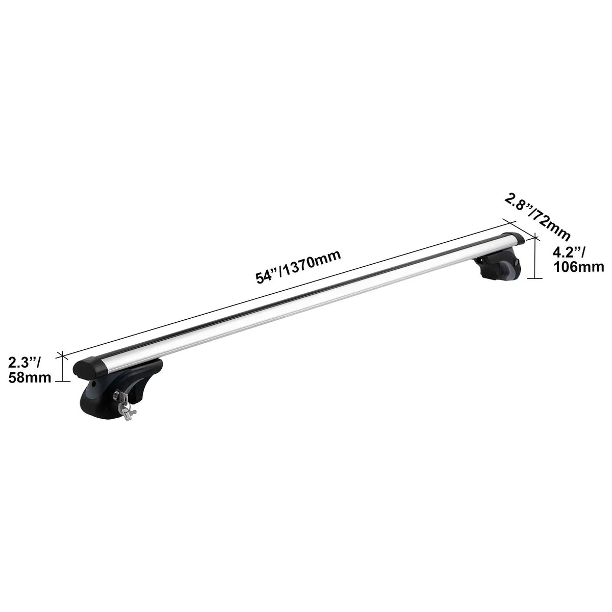 Roof Rack Cross Bars, Aluminum Roof Rack Crossbars, Fit Raised Side Rail with Gap, 90 kg Load Capacity, Adjustable Crossbars with Locks, for SUVs, Sedans, and Vans - Image 8