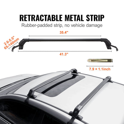 Universal Roof Rack Crossbar for Naked Roof Vehicle Aluminum with Lock - Image 3